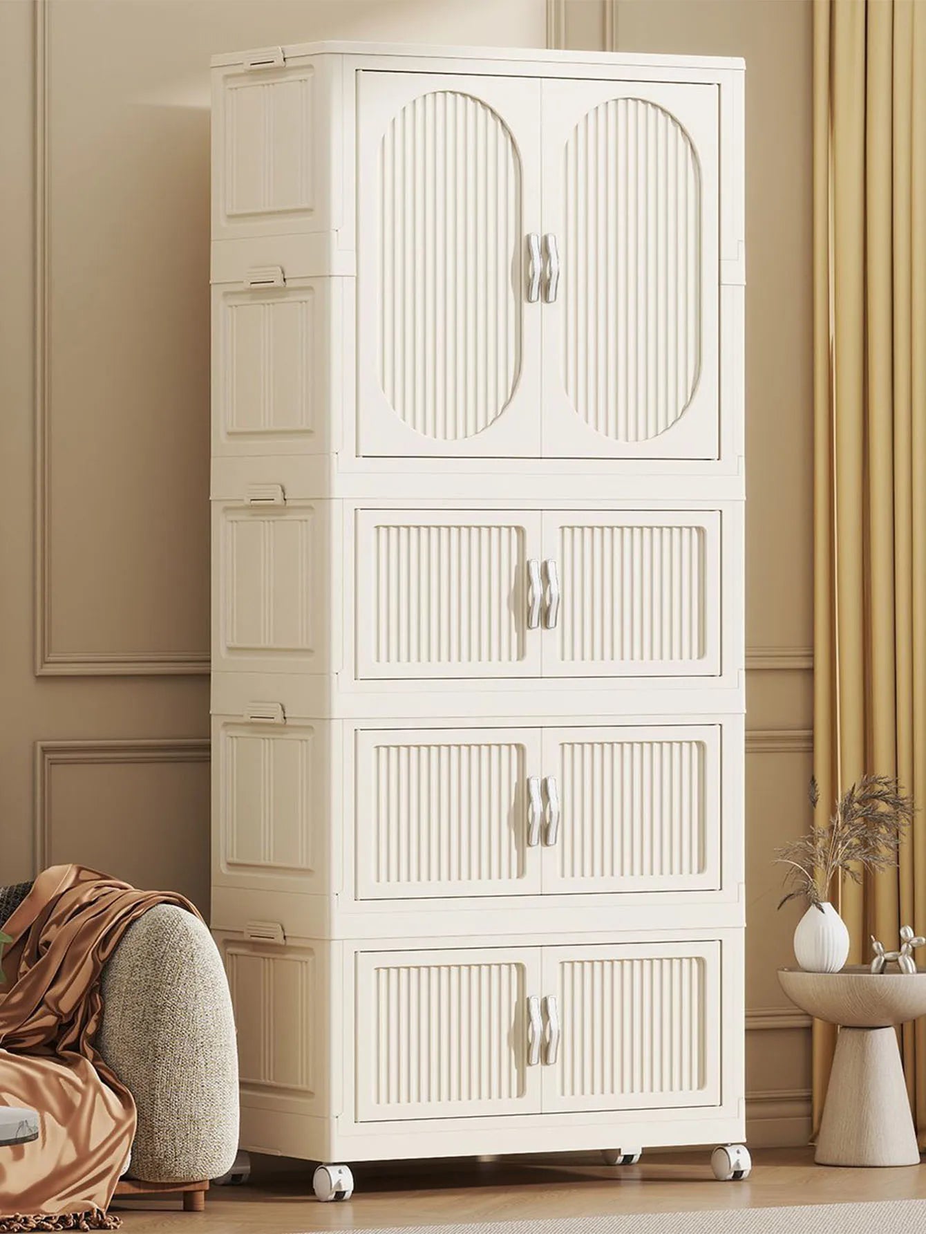 Simple wardrobe for home use baby and children's clothing organizer baby wardrobe plastic storage no installation storage ca