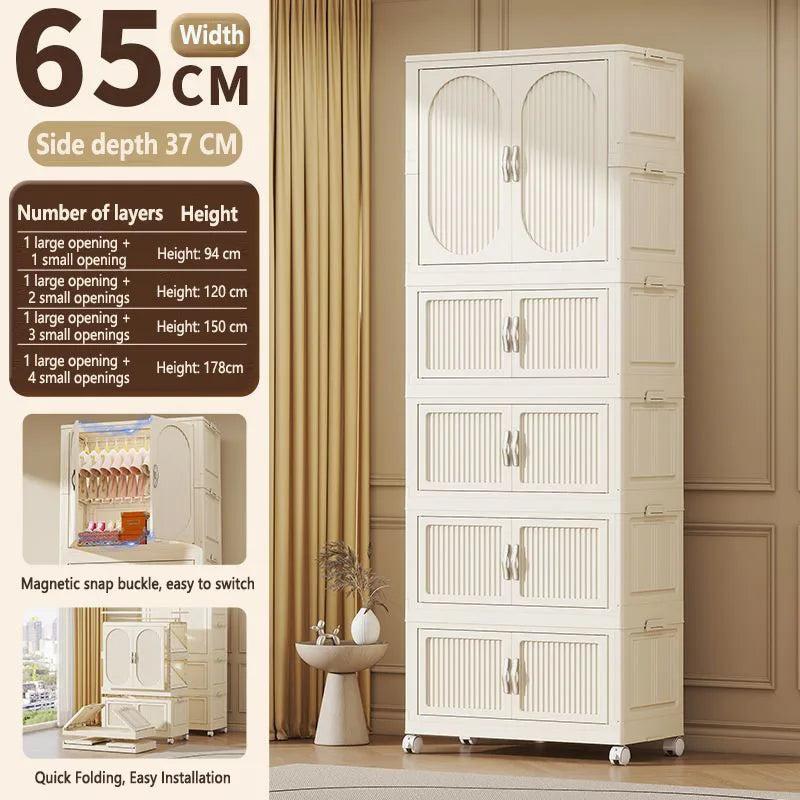 Simple wardrobe for home use baby and children's clothing organizer baby wardrobe plastic storage no installation storage ca