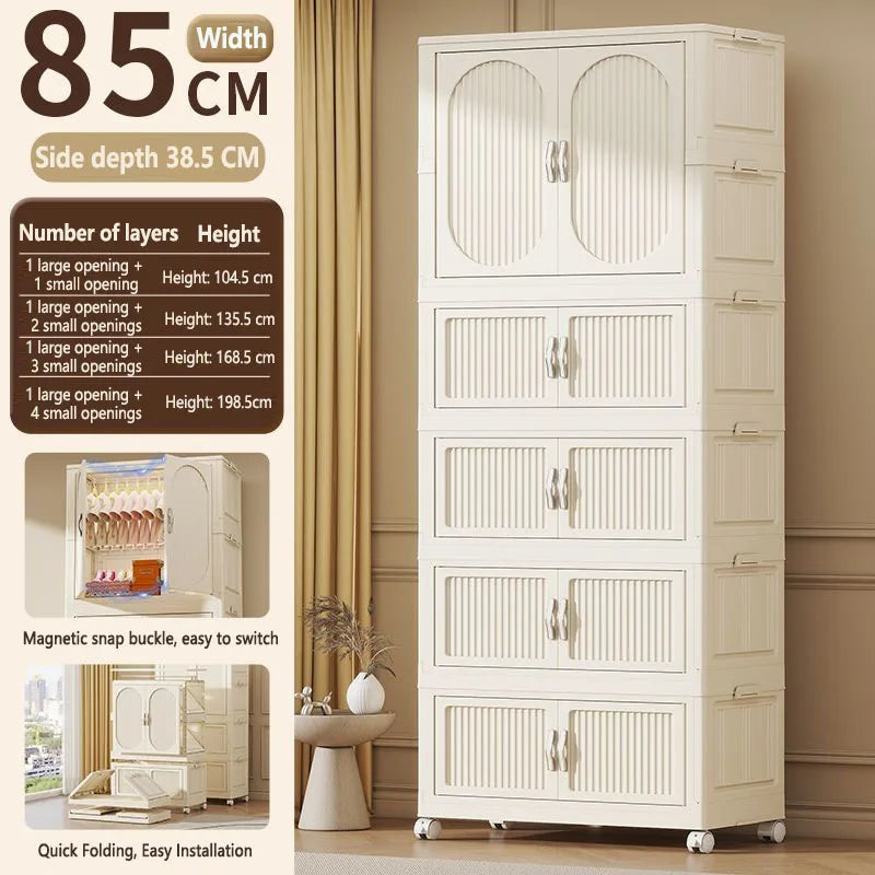 Simple wardrobe for home use baby and children's clothing organizer baby wardrobe plastic storage no installation storage ca