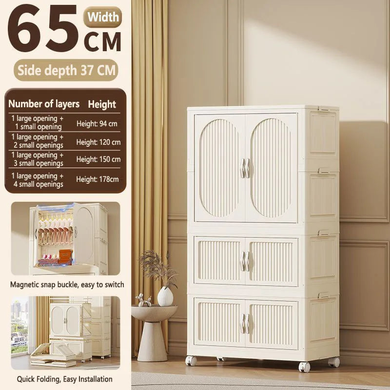 Simple wardrobe for home use baby and children's clothing organizer baby wardrobe plastic storage no installation storage ca
