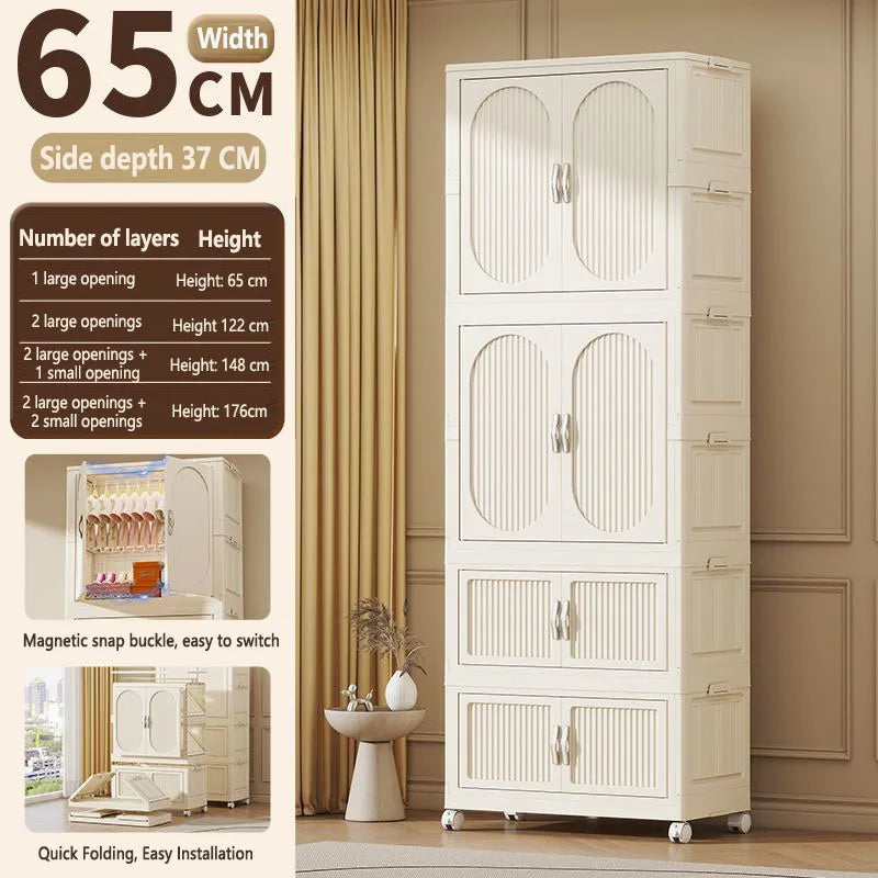 Simple wardrobe for home use baby and children's clothing organizer baby wardrobe plastic storage no installation storage ca