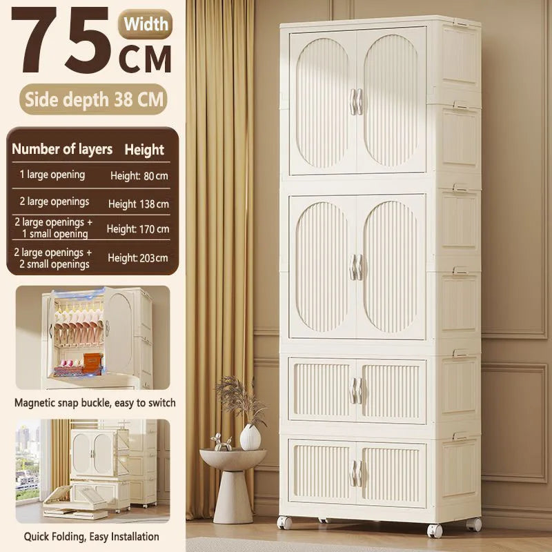 Simple wardrobe for home use baby and children's clothing organizer baby wardrobe plastic storage no installation storage ca