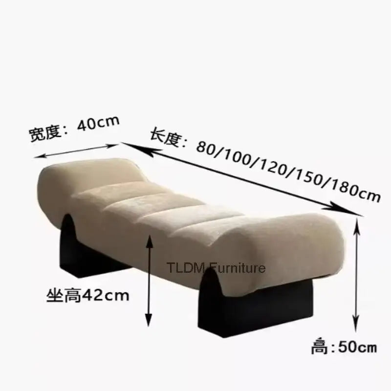Leisure Creative Bedroom Simple Designer Living Room Sofa Bench High-end Clothing Store Bench Home Bedroom Bench Bed End Stools