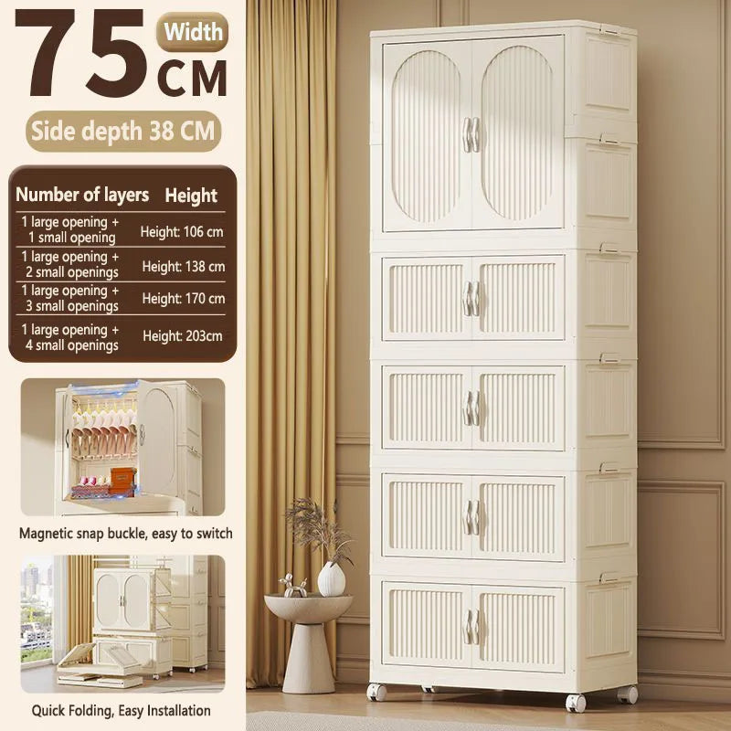 Simple wardrobe for home use baby and children's clothing organizer baby wardrobe plastic storage no installation storage ca