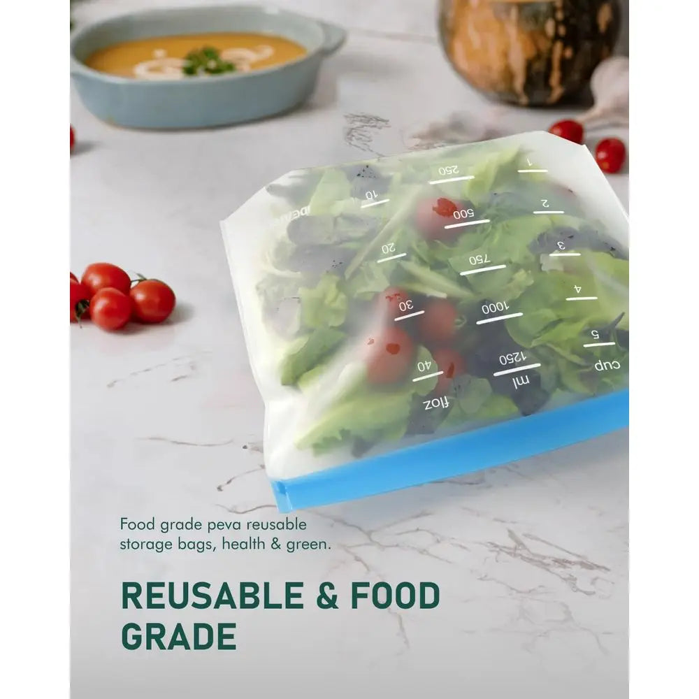 Reusable Sandwich Bags, Quart-Size, Leak-Proof & BPA-Free, 10-Pack for Food Storage and Travel