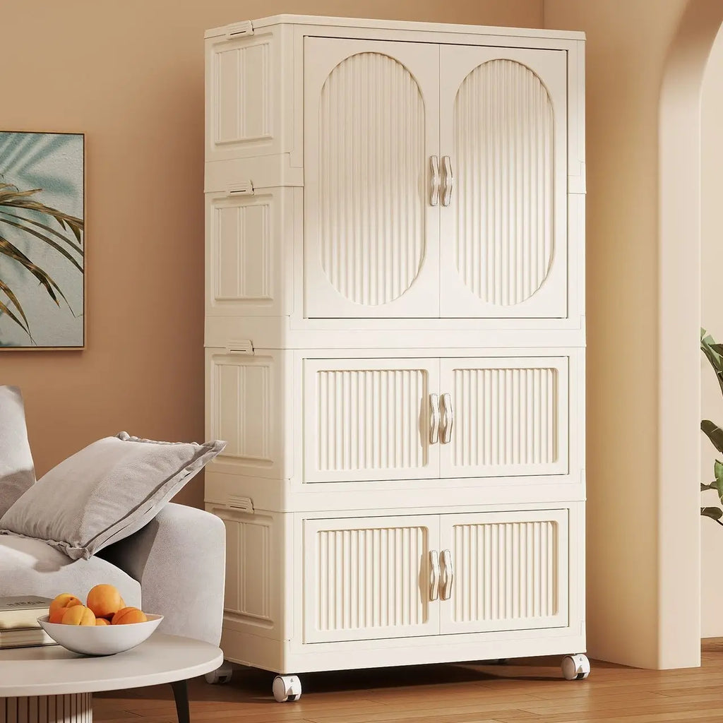 Simple wardrobe for home use baby and children's clothing organizer baby wardrobe plastic storage no installation storage ca