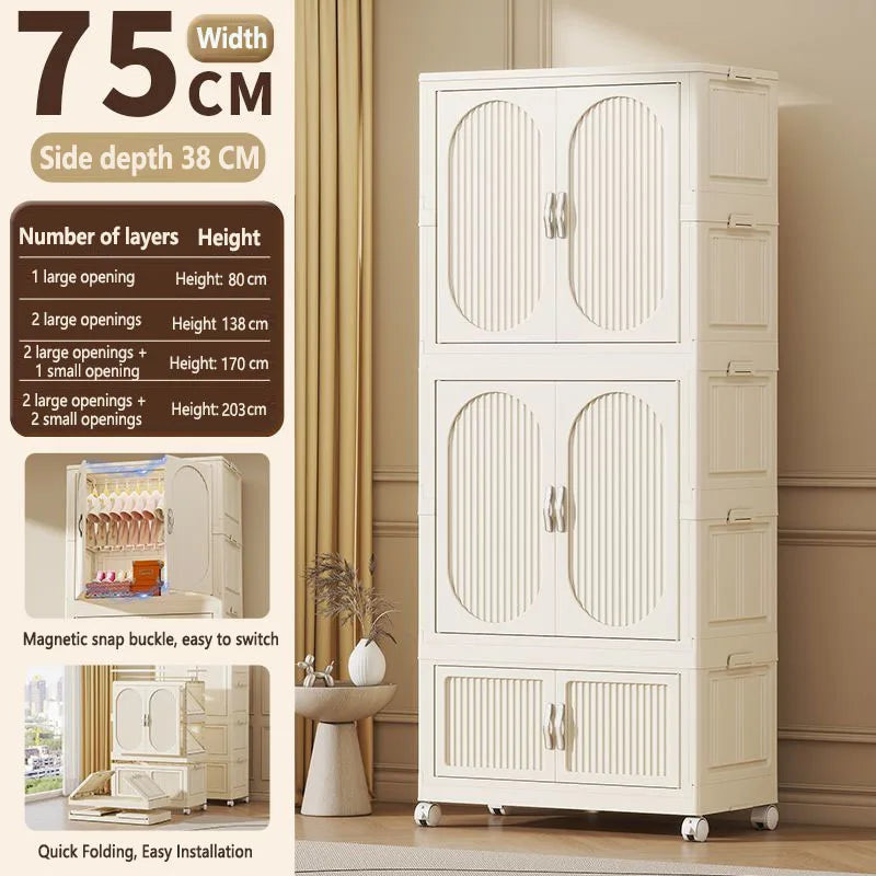 Simple wardrobe for home use baby and children's clothing organizer baby wardrobe plastic storage no installation storage ca