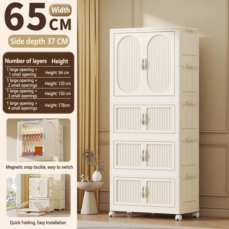 Simple wardrobe for home use baby and children's clothing organizer baby wardrobe plastic storage no installation storage ca