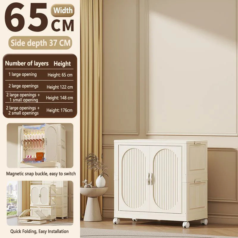 Simple wardrobe for home use baby and children's clothing organizer baby wardrobe plastic storage no installation storage ca