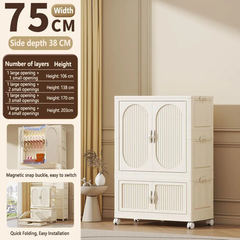 Simple wardrobe for home use baby and children's clothing organizer baby wardrobe plastic storage no installation storage ca