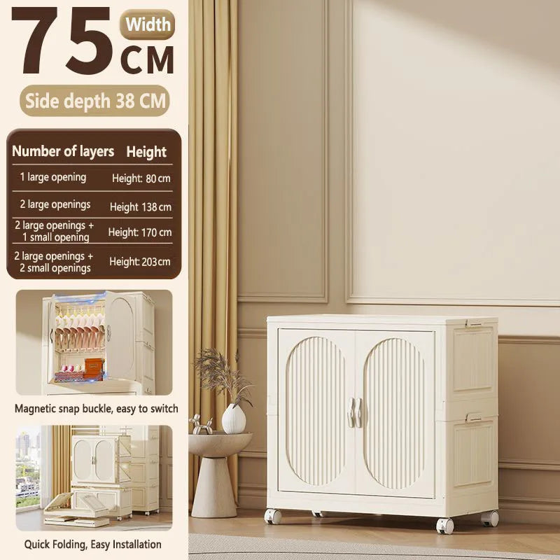 Simple wardrobe for home use baby and children's clothing organizer baby wardrobe plastic storage no installation storage ca