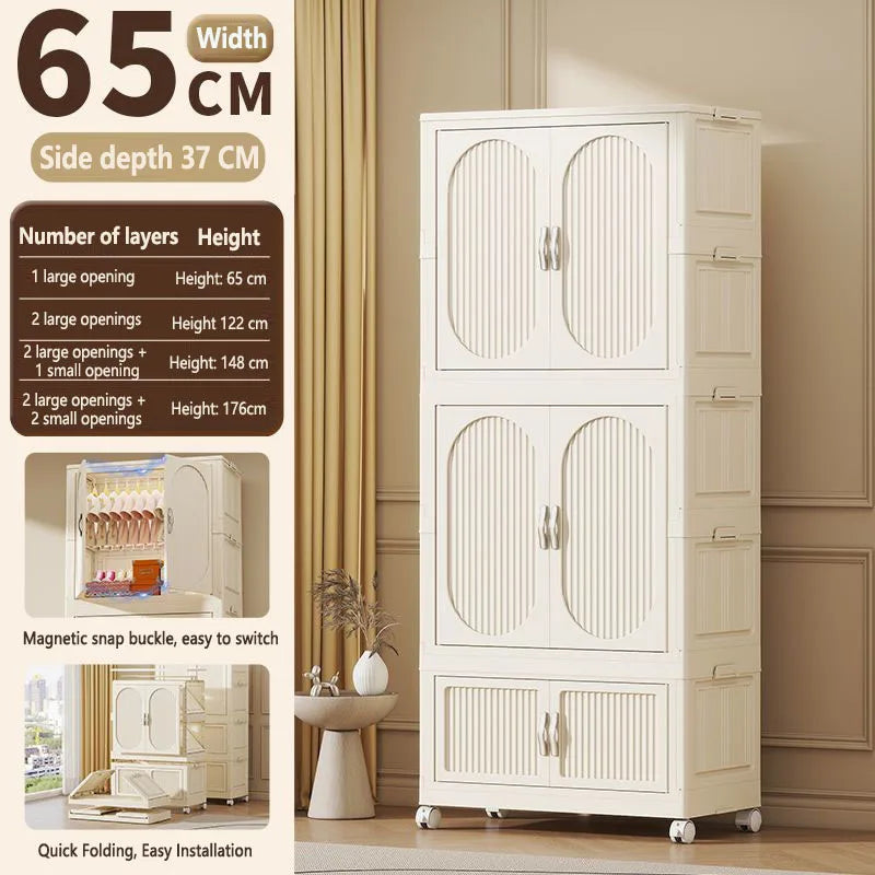 Simple wardrobe for home use baby and children's clothing organizer baby wardrobe plastic storage no installation storage ca