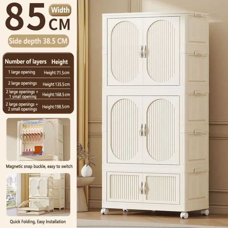 Simple wardrobe for home use baby and children's clothing organizer baby wardrobe plastic storage no installation storage ca