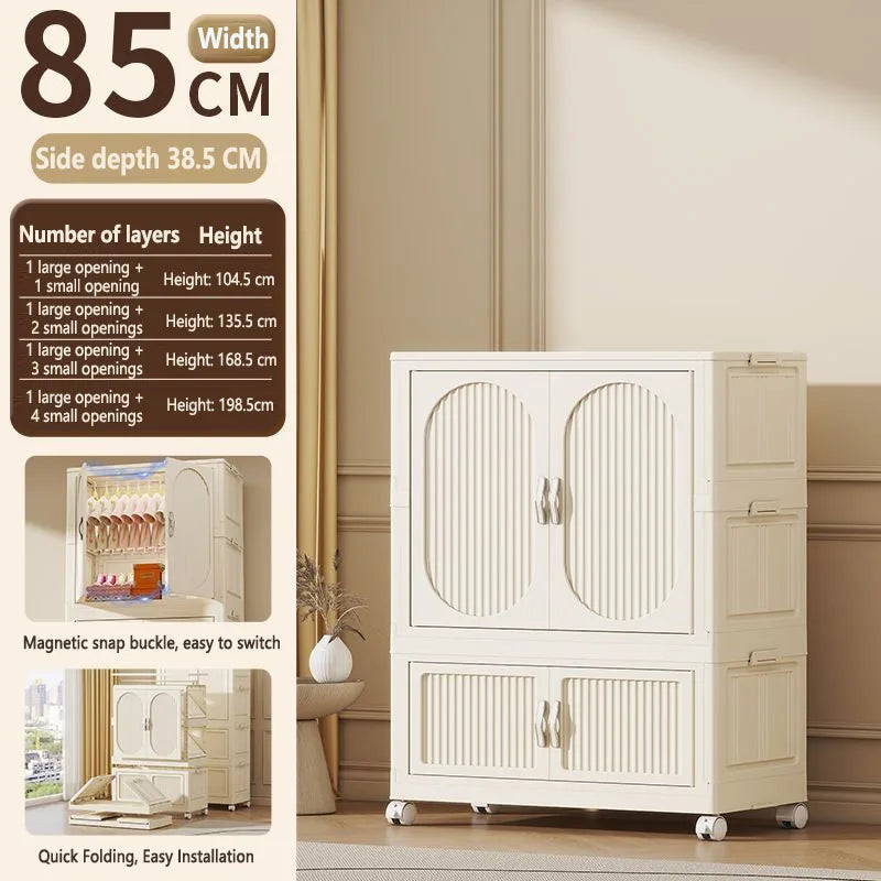 Simple wardrobe for home use baby and children's clothing organizer baby wardrobe plastic storage no installation storage ca