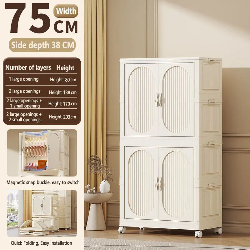 Simple wardrobe for home use baby and children's clothing organizer baby wardrobe plastic storage no installation storage ca