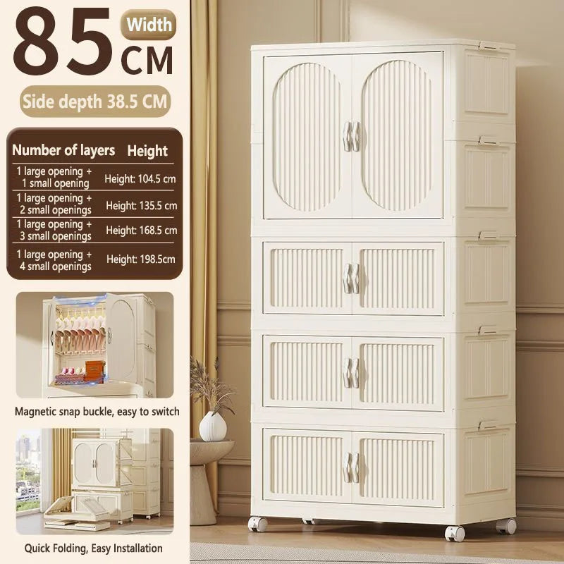 Simple wardrobe for home use baby and children's clothing organizer baby wardrobe plastic storage no installation storage ca