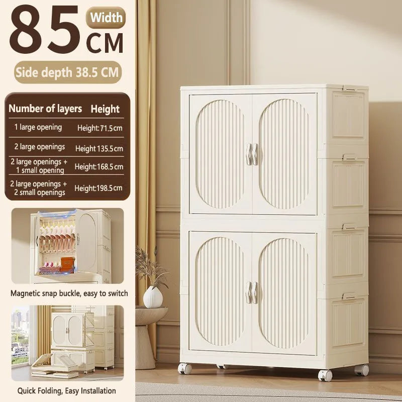 Simple wardrobe for home use baby and children's clothing organizer baby wardrobe plastic storage no installation storage ca
