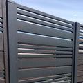 Full Privacy Ventilated Outdoor Wall Fencing Panels Horizontal Aluminum Slat Fencing Black Powder Coating Heat Eco-Friendly
