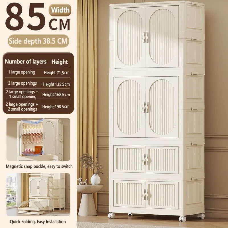 Simple wardrobe for home use baby and children's clothing organizer baby wardrobe plastic storage no installation storage ca